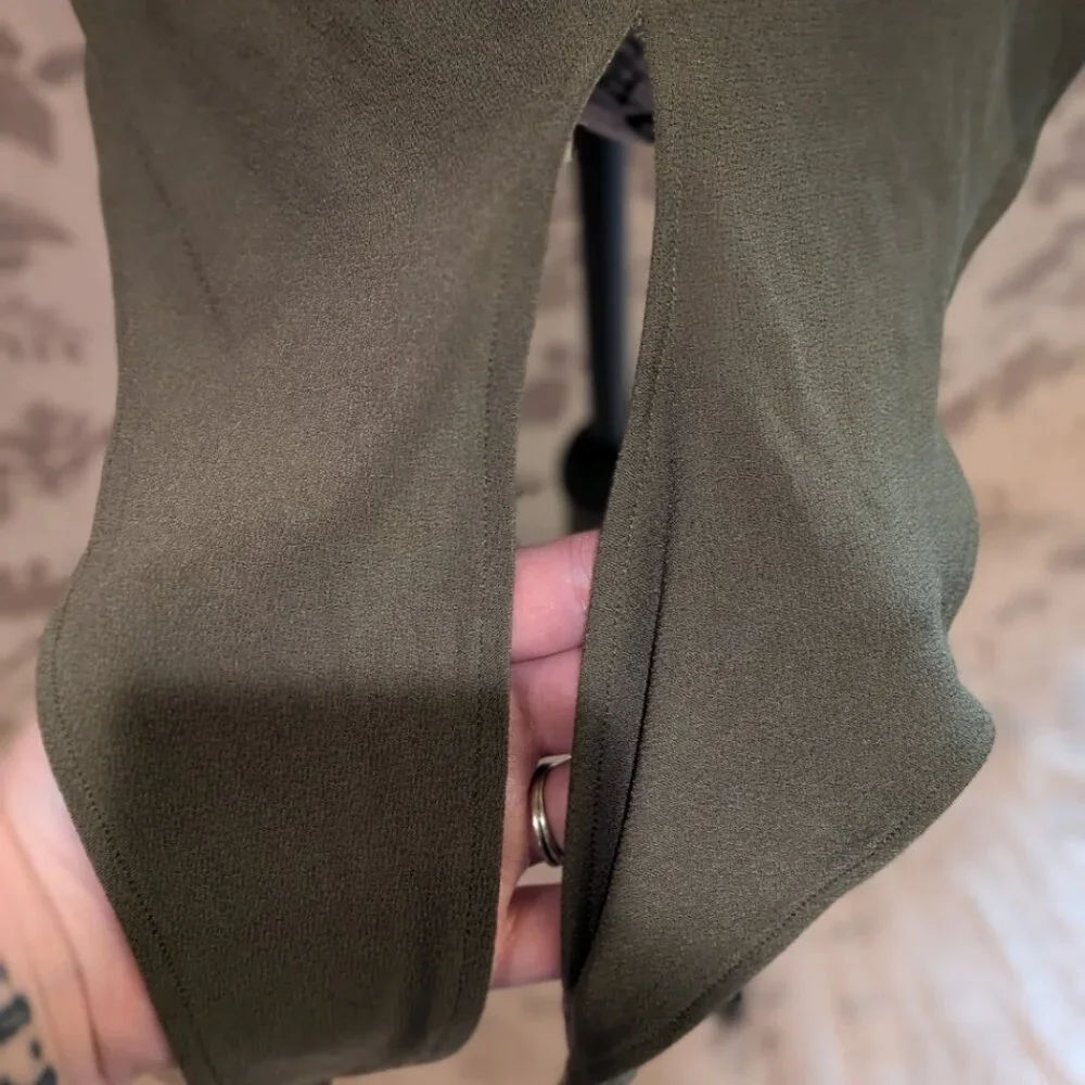 Banana Republic Olive Green Side Tie Blouse, Size S, Excellent Used Condition!